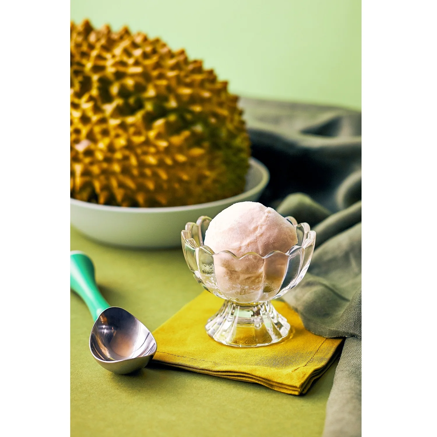 Богатый вкус, сильный аромат, гладкий, сладкий, фруктовый, ручной работы, Мао Шань Ван, без сахара, 16 унций, пинт, дуриан, мороженое из Сингапура