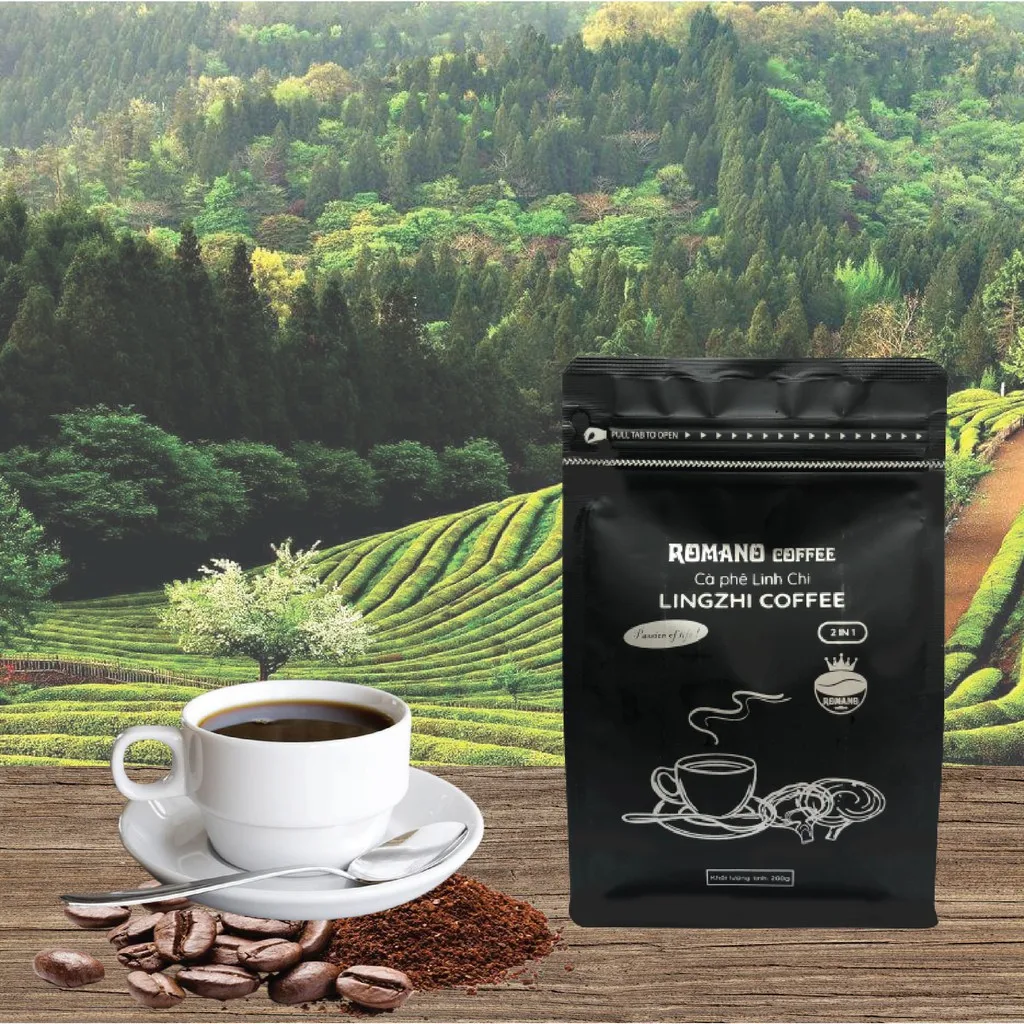 
100% Pure Romano Coffee Lingzhi Coffee 2 in 1 with flavor taste 