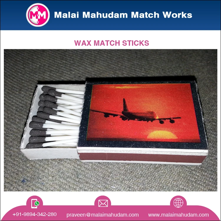 Best Market Price Top Notch Quality Wax Material Match Sticks / allumettes de surete