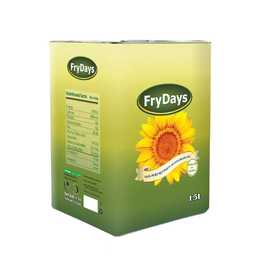 FRYDAYS 100% Pure Refined Sunflower Oil, 20L plastic tins, Ukrainian origin