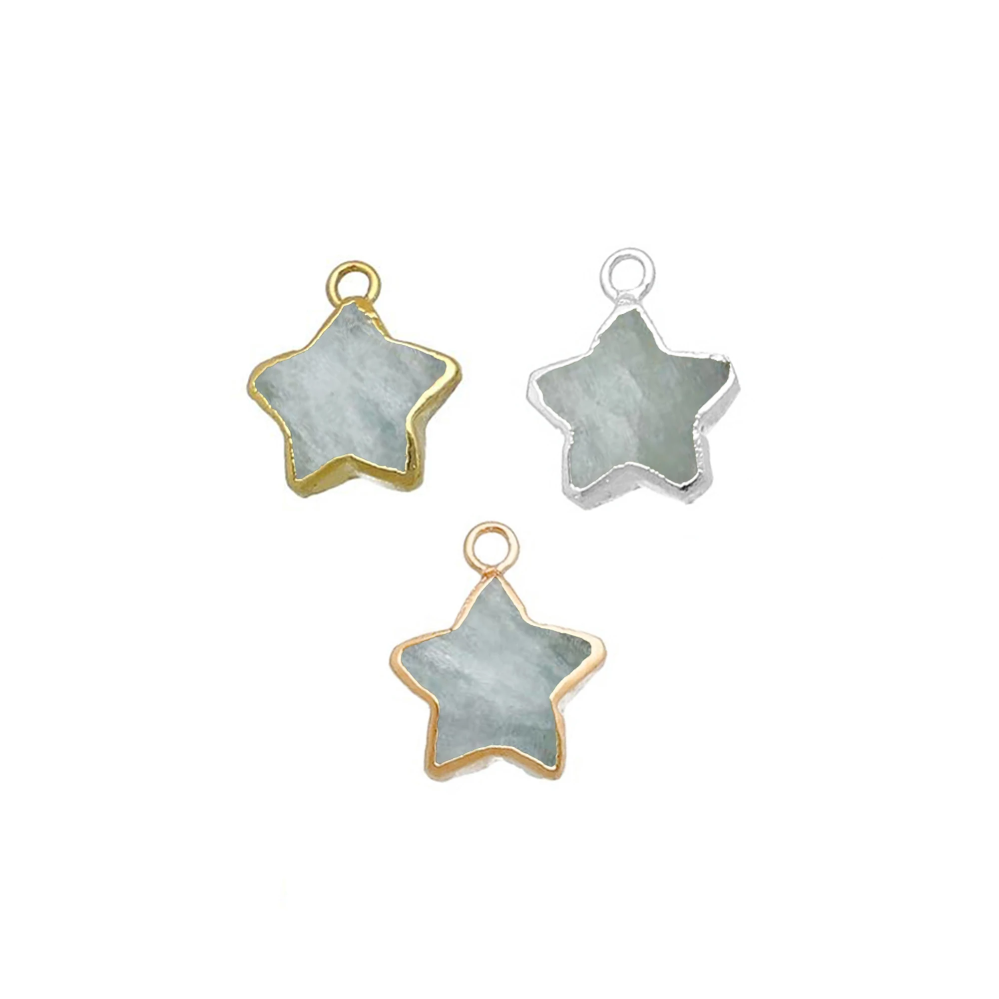 Aquamarine Carving Star Shape Jewelry Making 10mm Faceted Gemstone, Gemstone M-47