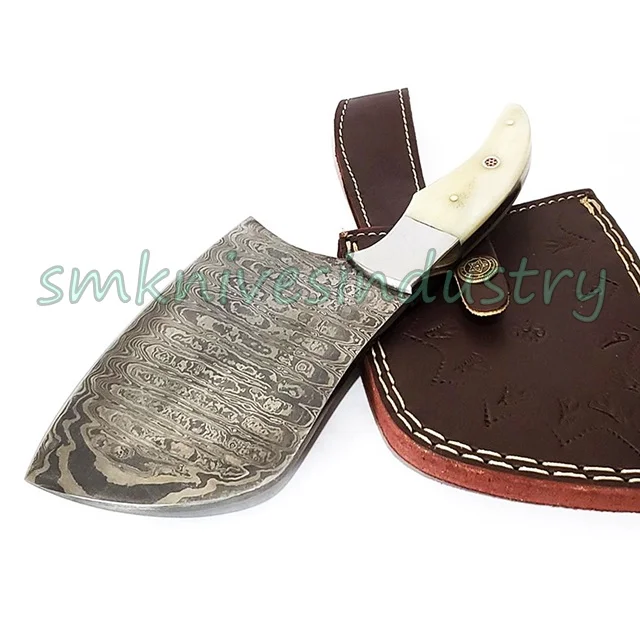 Damascus Chopper Cleaver Knife Custom Handmade Kitchen Chef Butchers Cleaver  (smk1707)
