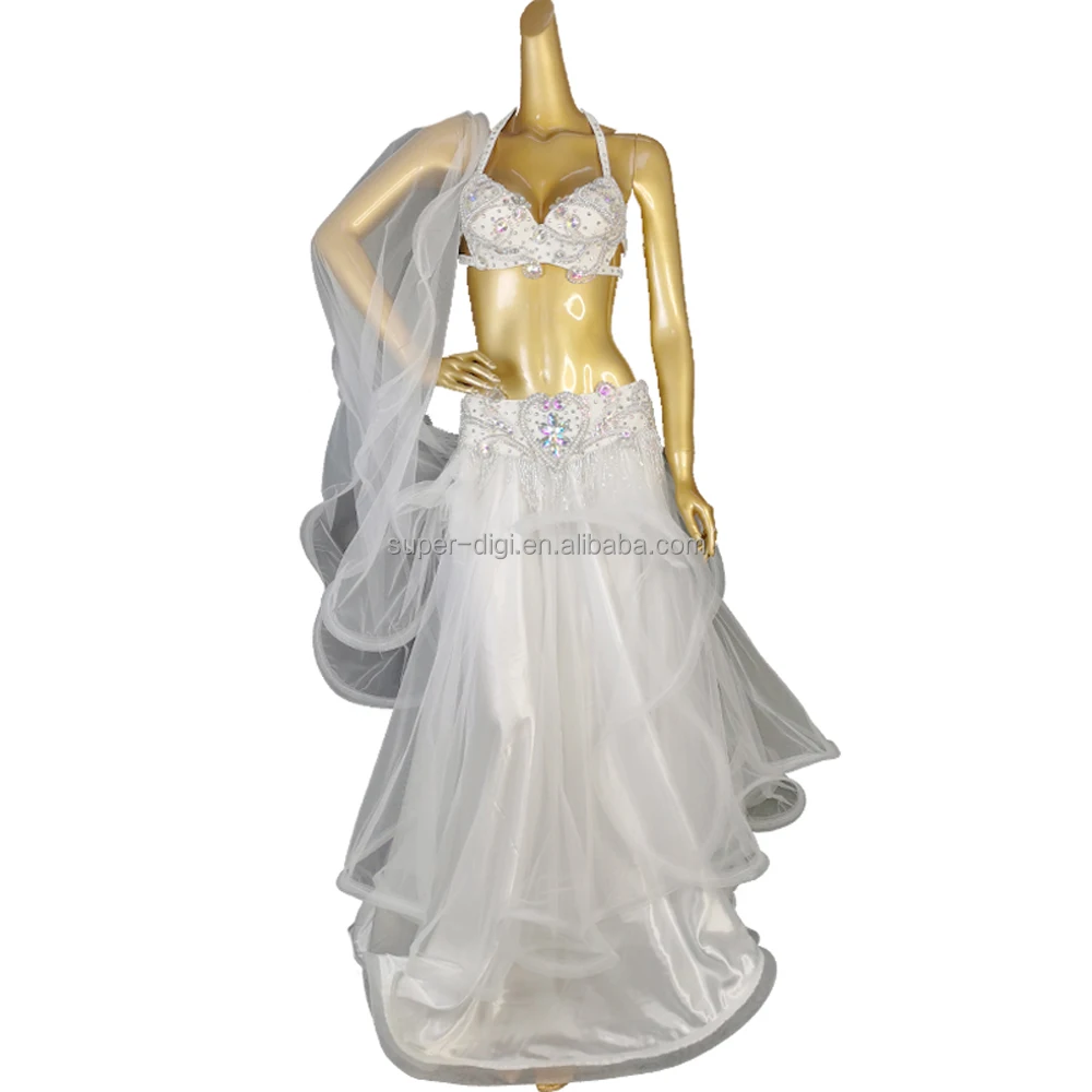 Stage show women singer bikini Crystal belly dance costume wear bra belt 2pc set clothes bellydance Carnival outfit