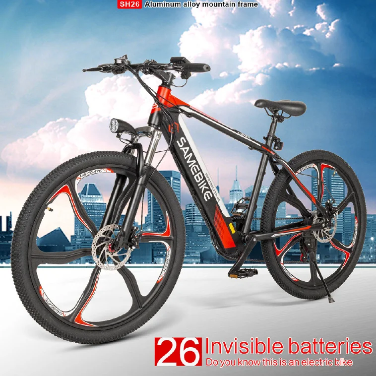 36V/8AH 7S LED Meter Spoke Rim Electric Mountain Bike