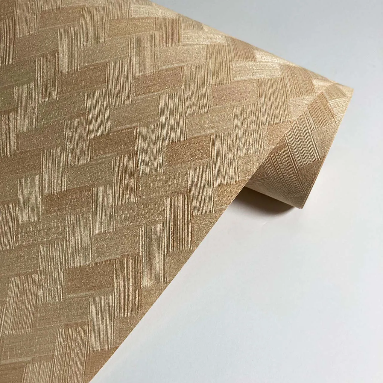 Japanese style woven wood grain and wind Office living room restaurant home decoration embossed PVC wallpaper