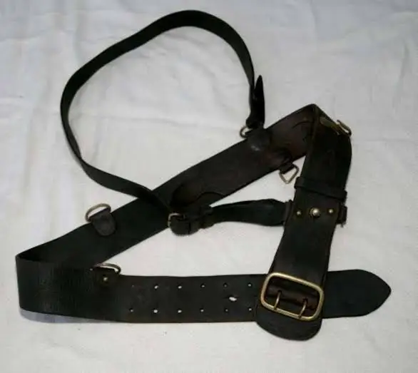 
sambrowne duty belt /sword frog and cross strap belt 