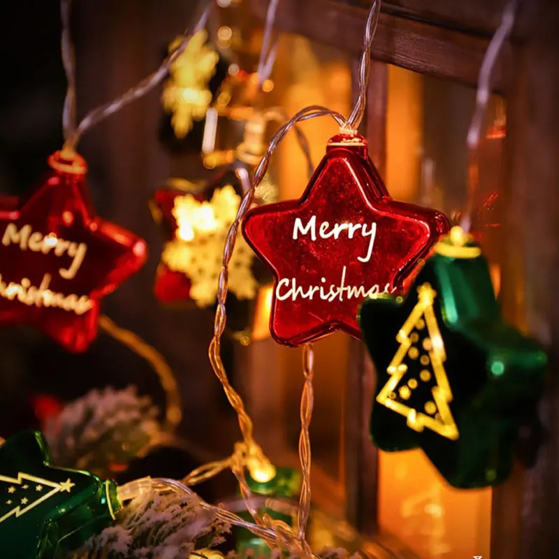 New Style Tree Waterproof Red Ball Smart House Decorations Star Christmas Outdoor LED Lights