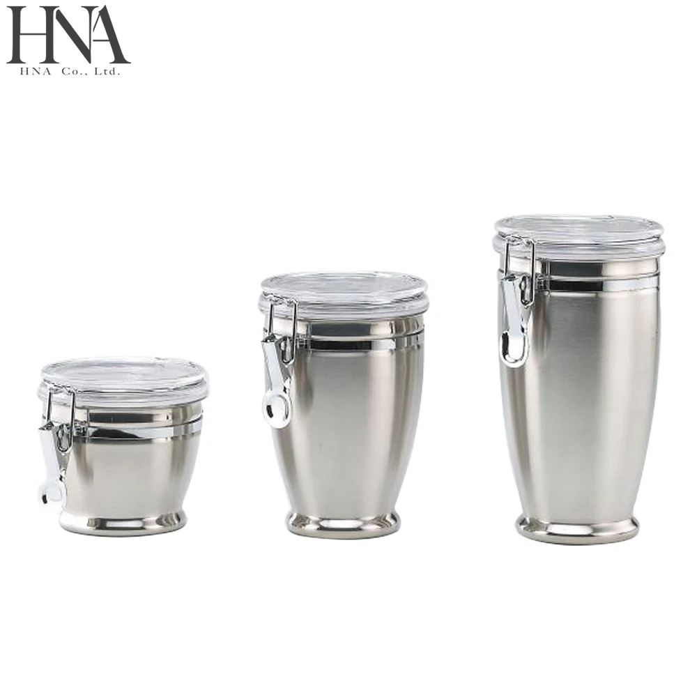 
HNA Taiwan Made 3-Piece Stainless Steel Airtight Canister Set 