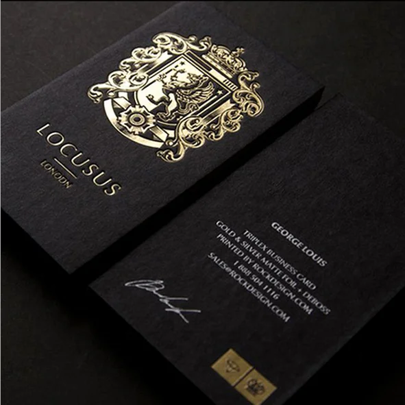 Customized black business card printing