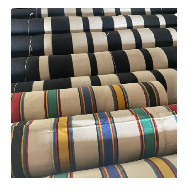 High Quality Customized Design Yarn Dyed Canvas Fabric Arabic Style Black & White Stripe Canvas Fabric for Tent Windbreak Wall