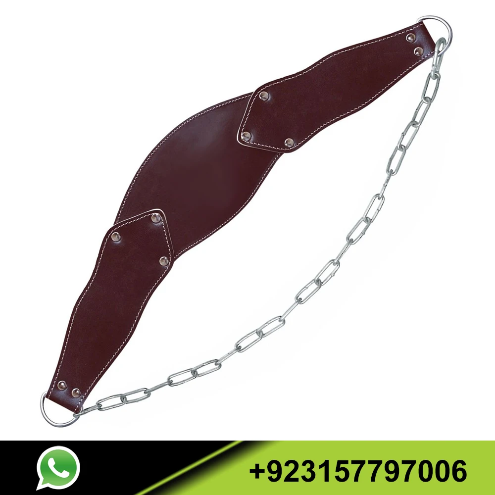 Premium Dip Belt with Chain - Weight Belt with Chain for Weightlifting Pullups and Dips High Comfort Leather Dip Belt