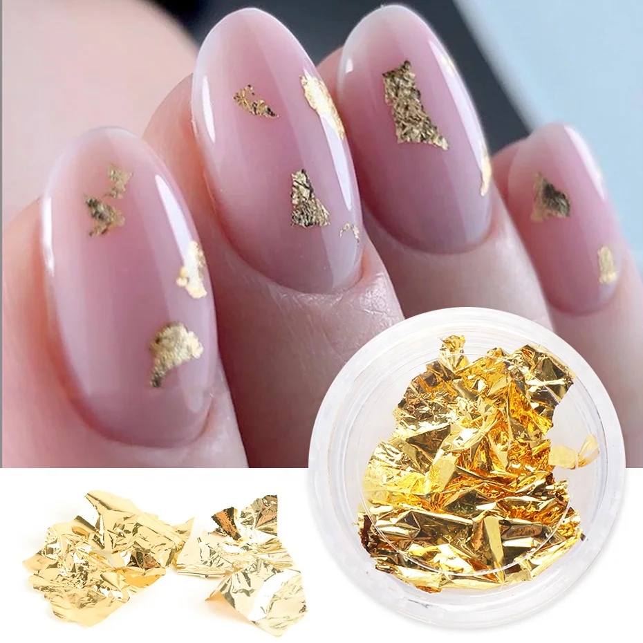 Gold Silver Powder Mirror Glitter Sequins Irregular Transfer Sticker Paper Gel Polish Aluminum Foils Nails Art