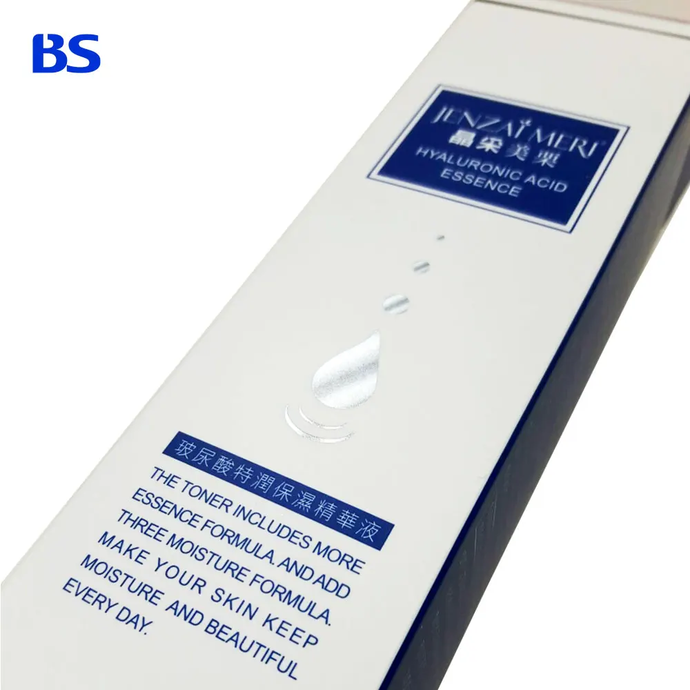 
Packaging box cleanser Face Wash Serum Essence White Art Texture Matte Lamination Silver Hot Stamping Paper Boxes 