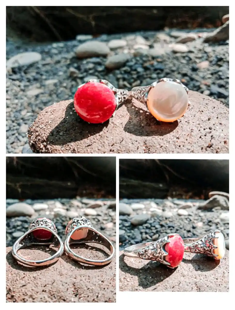 KA-R013-Frangipany Sculptured Best Selling Classics Design Ring Silver Jewelry Women Gift MOP Party Sterling Stone Wedding