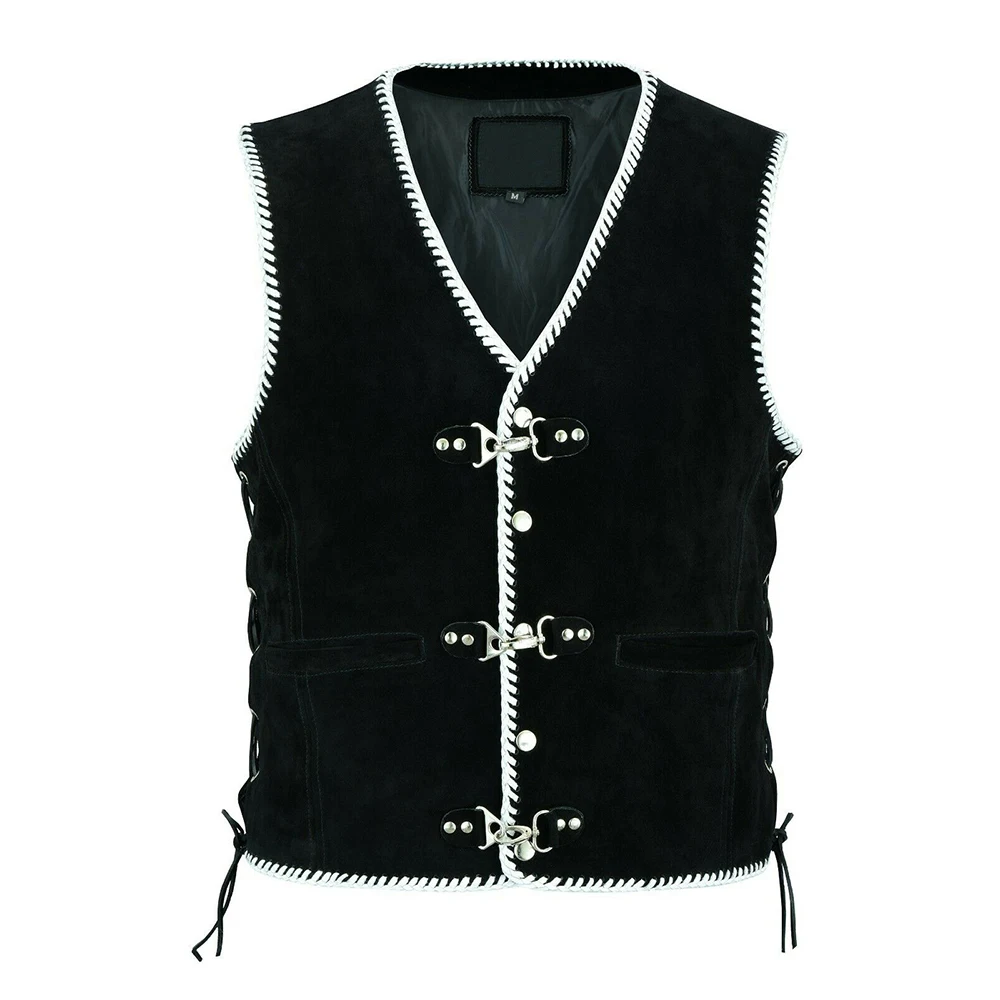 100% Genuine Leather For Women and Men Biker Leather Vest Men Fashion Style Leather Vest