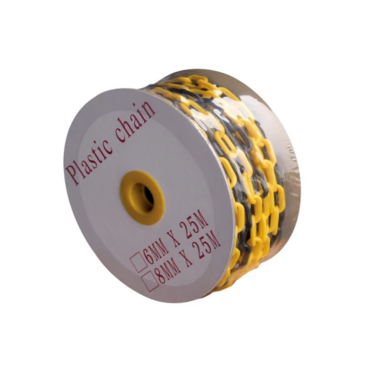 Colorful 8mmx25m Roadway Safety Plastic Warning Post Link Chain