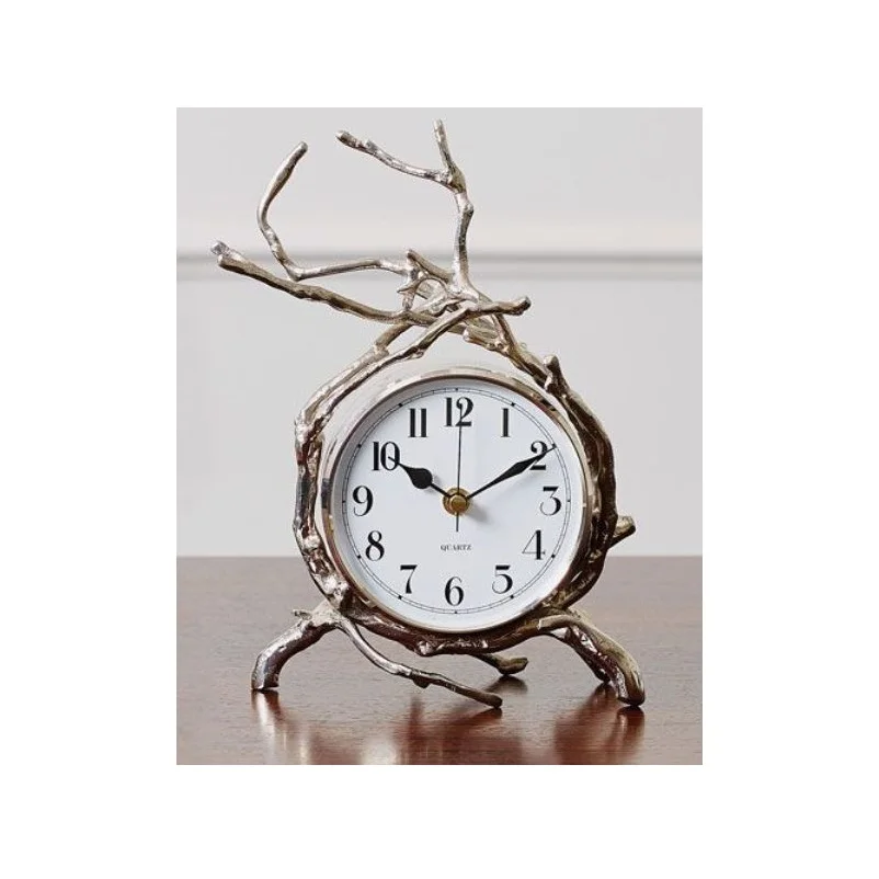 Handmade European Custom Modern home decoration Antique Wooden Table Clocks for Living Room