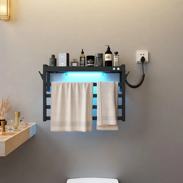 
Deluxe Edition R-101A Series electric heated drying rack towel warmer Smart electric towel rack White/Black 45W 