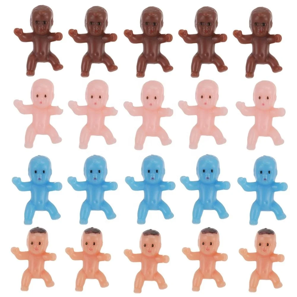 1 inch Mini Plastic Babies Mixture Race Babies Ice Cube Game Baby Shower Bathing Birthday Party Favors