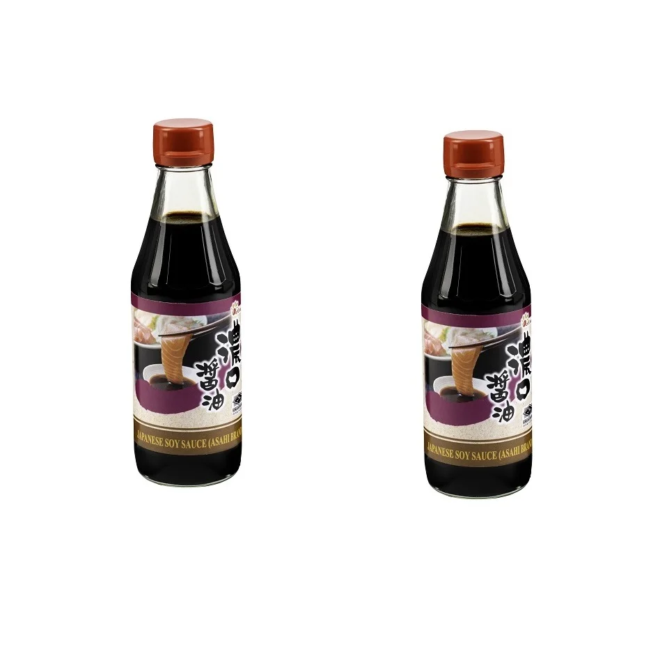 Concentrate and Salty Taste Fermented Japanese Dark Soy Sauce 300 ml in Glass Bottle