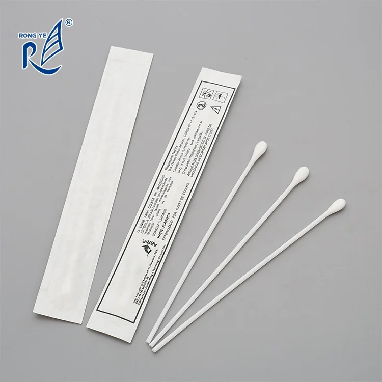Sterile plastic stick cotton tip applicator swab