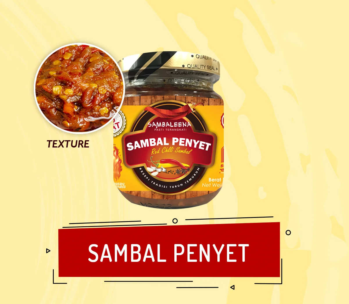 Горячая Распродажа, Малайзия, Sambal Penyet Sambaleena Red Chilli Sambal Halal сертификат, паста с красным чили (150 г)