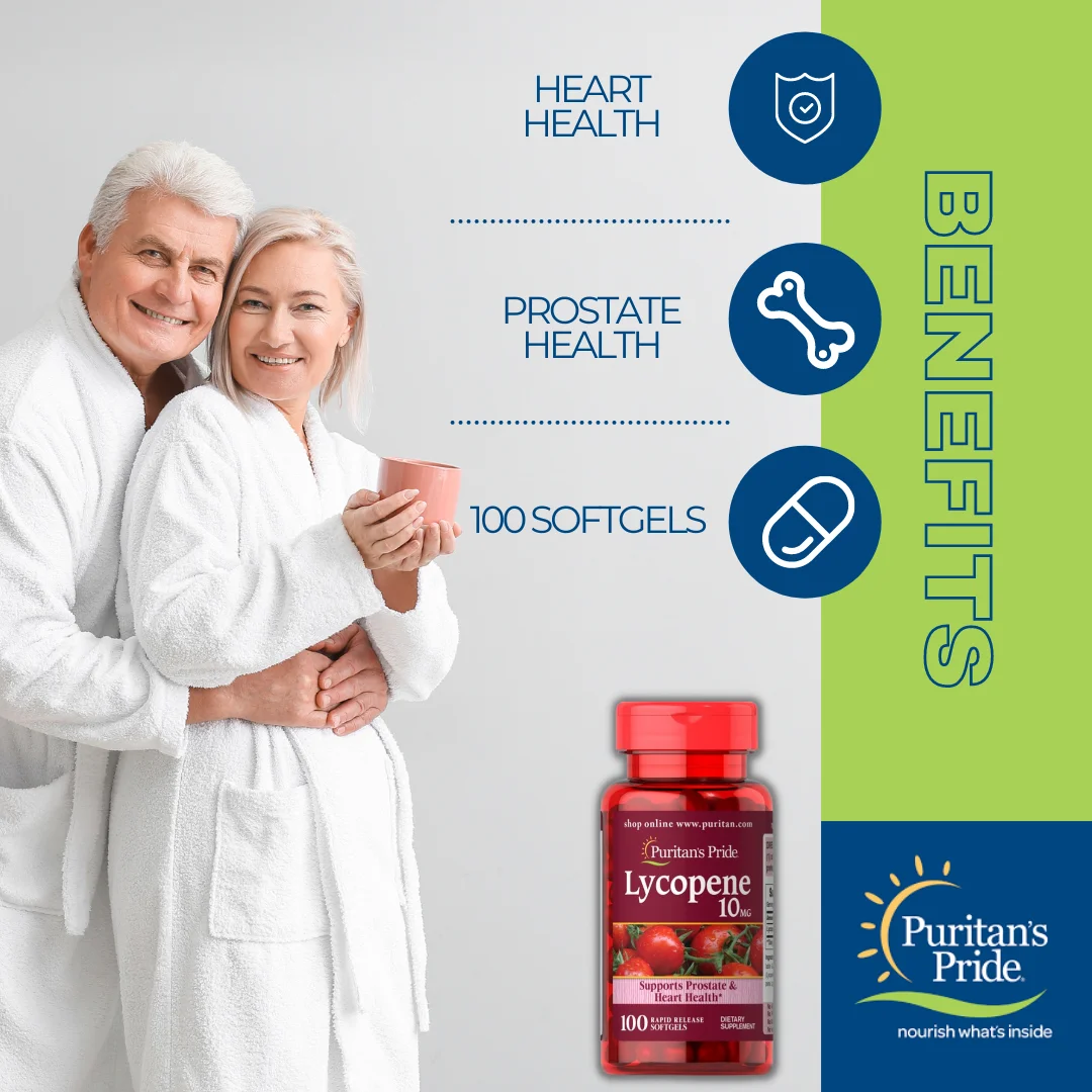Ликопиновая добавка для поддержки здоровья сердца простаты 10 мг мягкие гели 100 списка пуритановая гордость Международный дистрибьютор США