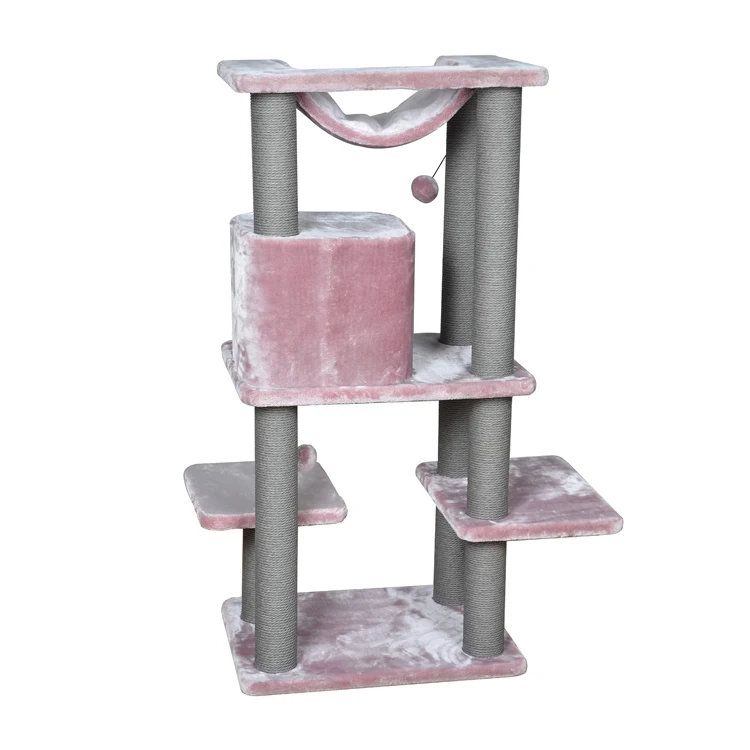 Cat tree big cat maine coon kitty cat scratching post with house and hammock