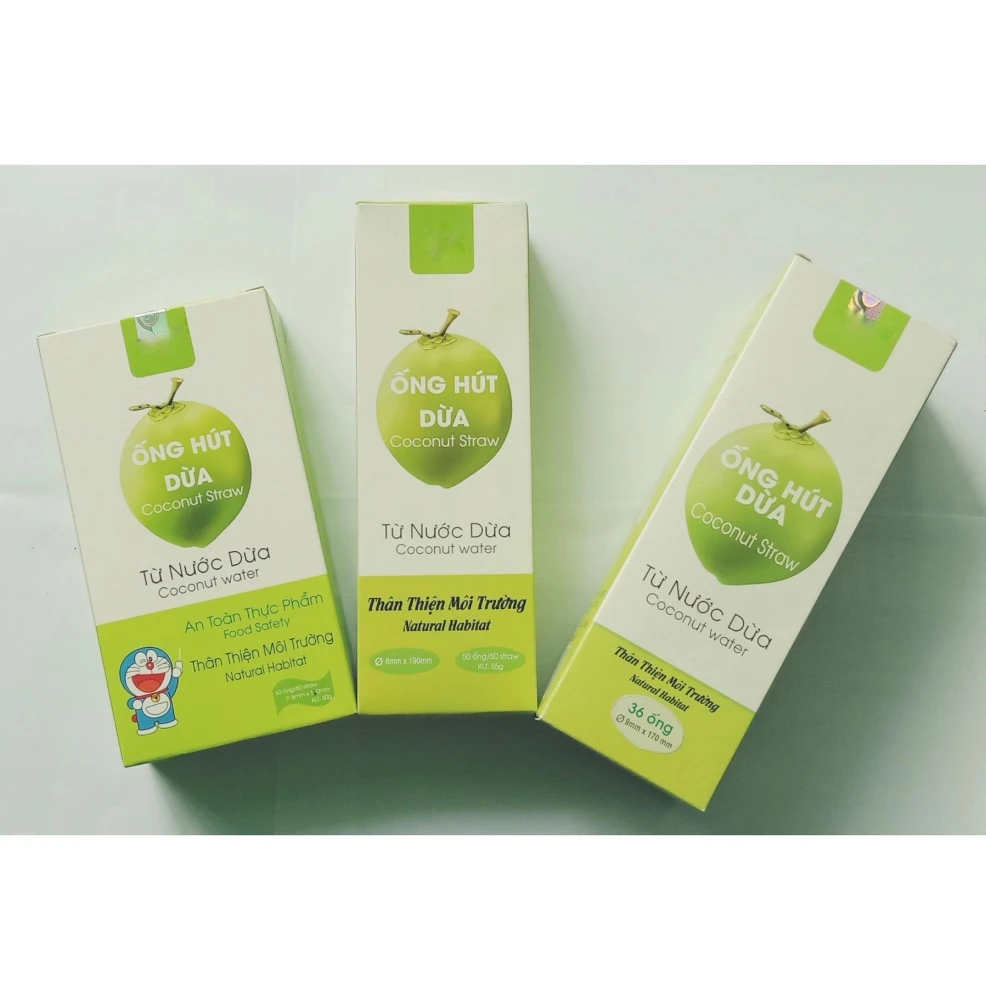 Eco-friendly Coconut Straw, Bio-degradable Disposable Drinking Straws from Fresh Coconuts Water for Serving drinks