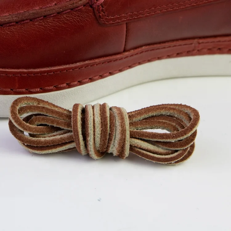 
Custom Logo Shoelaces 100% real Leather shoe laces For Boots And Shoes 