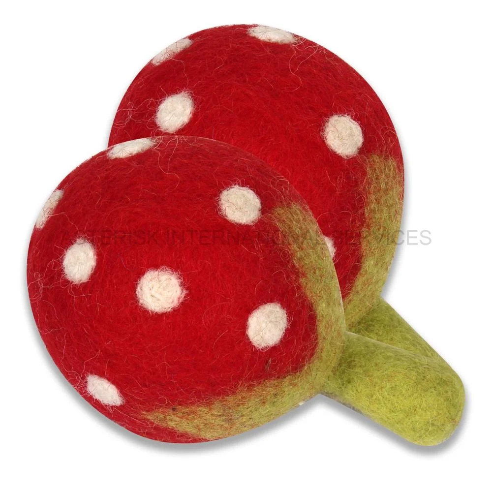 High Quality 100% New Zealand Wool Handmade Felt Mushrooms Eco-friendly Wet Felting Mushrooms Home Decor Christmas Hobbycraft