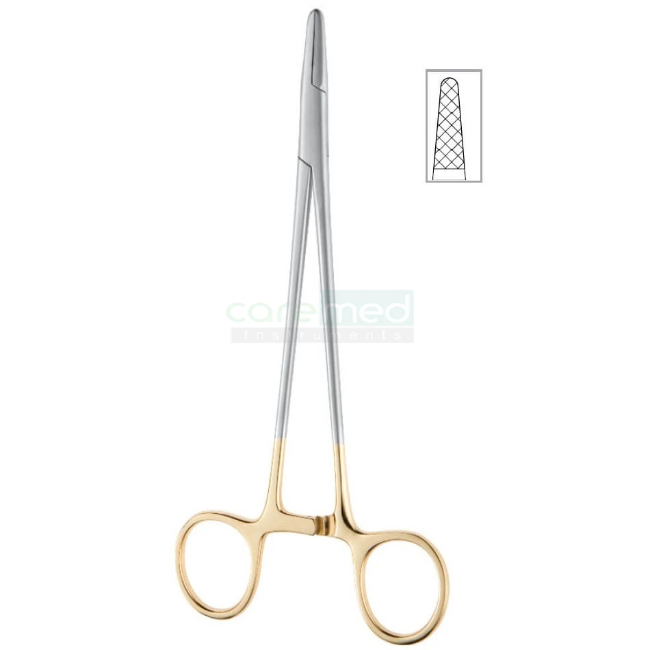 Customized Medical Devices Mayo Hegar Needle Holders With Tungsten Carbide Size 14cm | Caremed Instruments