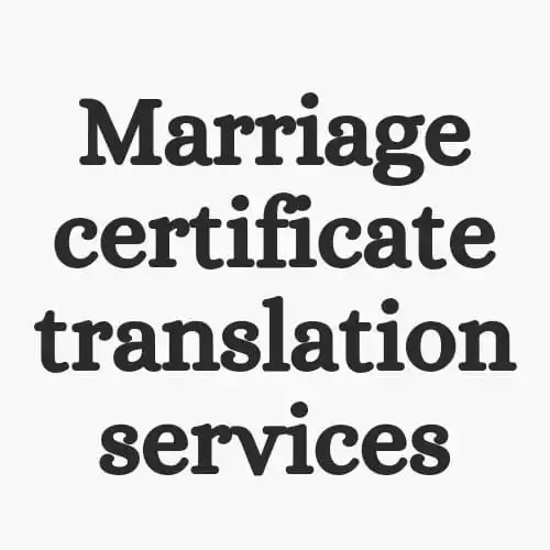 Married Certificate Translation Services translation of German English French AT BEST WHOLESALE PRICE MANUFACTURES IN INDIA