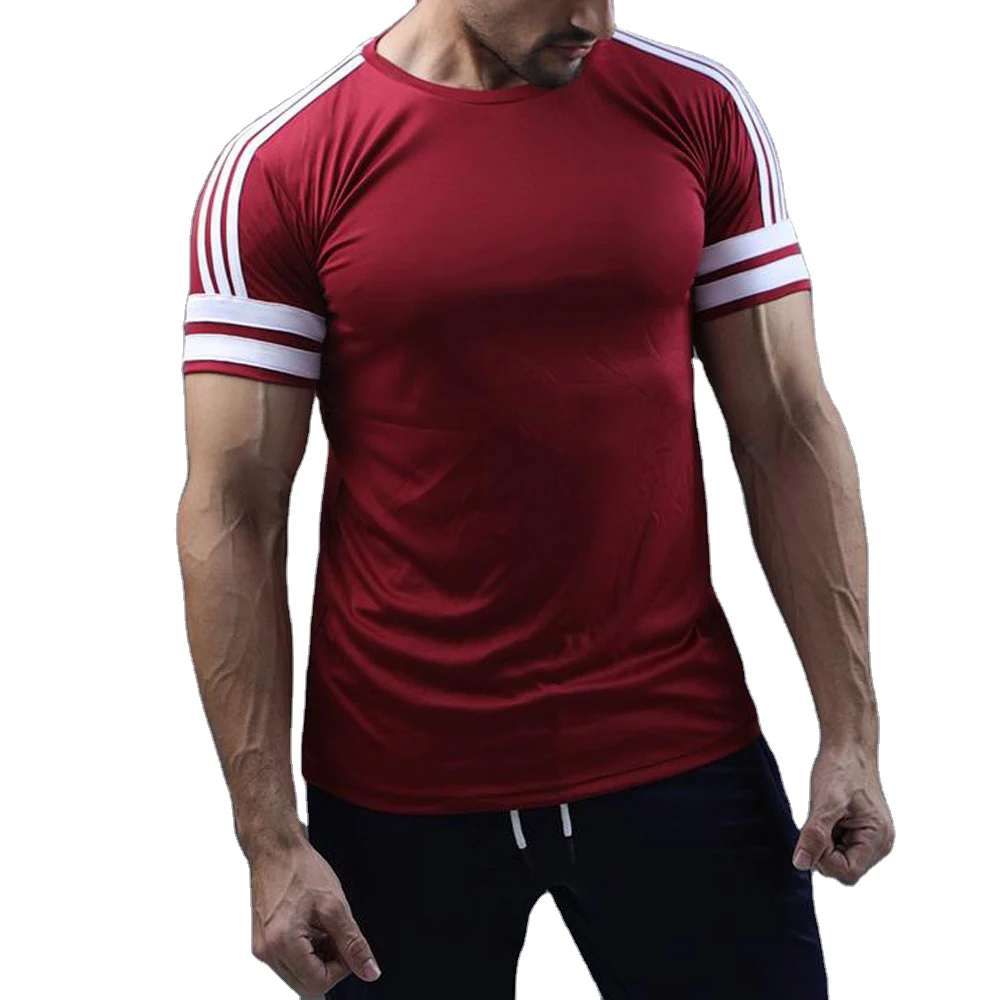 Wholesale Best Product Men Plain T Shirts Basic Tee Shirt V Shaped Neck/Muscle Fit 2021