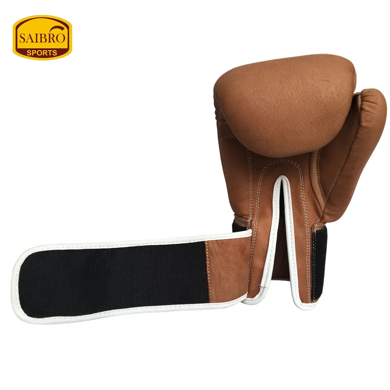 Brown Color Custom Logo PU Leather Boxing Gloves for Training