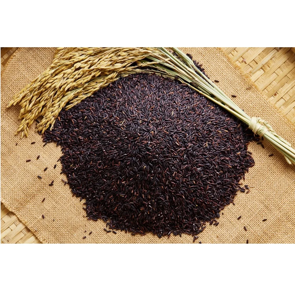 Dried Organic Thai Long-Grain Aromatic Rice Berry Black Rice in PP Woven Bags Packaging