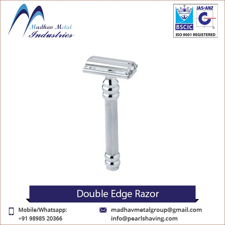  Высококачественная Безопасная бритва с двойным лезвием мужское бритье серебристого цвета безопасная бабочкой