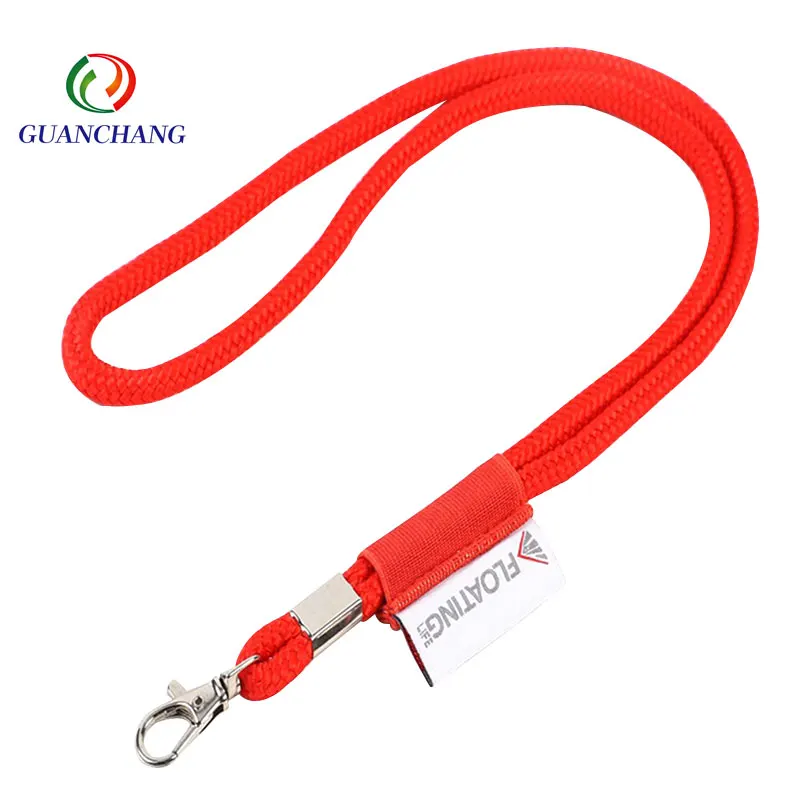 New Style Tubular Braid Nylon Neck Lanyard woven satin Neck Roundpolyester custom Id Holder Neck lanyards with logo