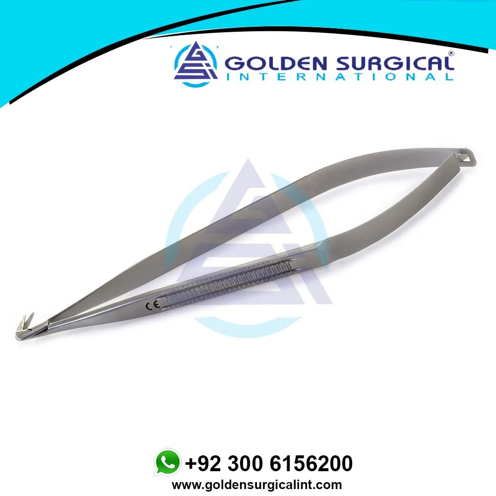 V-Neck Micro Fine Blades Potts Scissors Angled , Flat Handle, Stainless Steel | medical Surgical Scissors High Quality