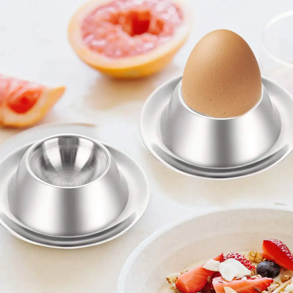 Customized Logo Prints 100% Promotional Food Grade Manufacturer Stainless Steel Metal Tray Steamed Rack Egg Cup Holder