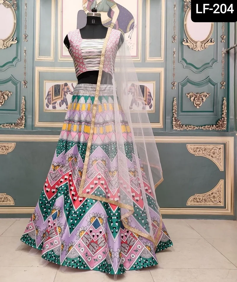Latest Ethnic Wear Heavy Taffeta Silk Designer Lehenga Choli for Women Bollywood Style Crop Top for Party Wear and Festival Wear