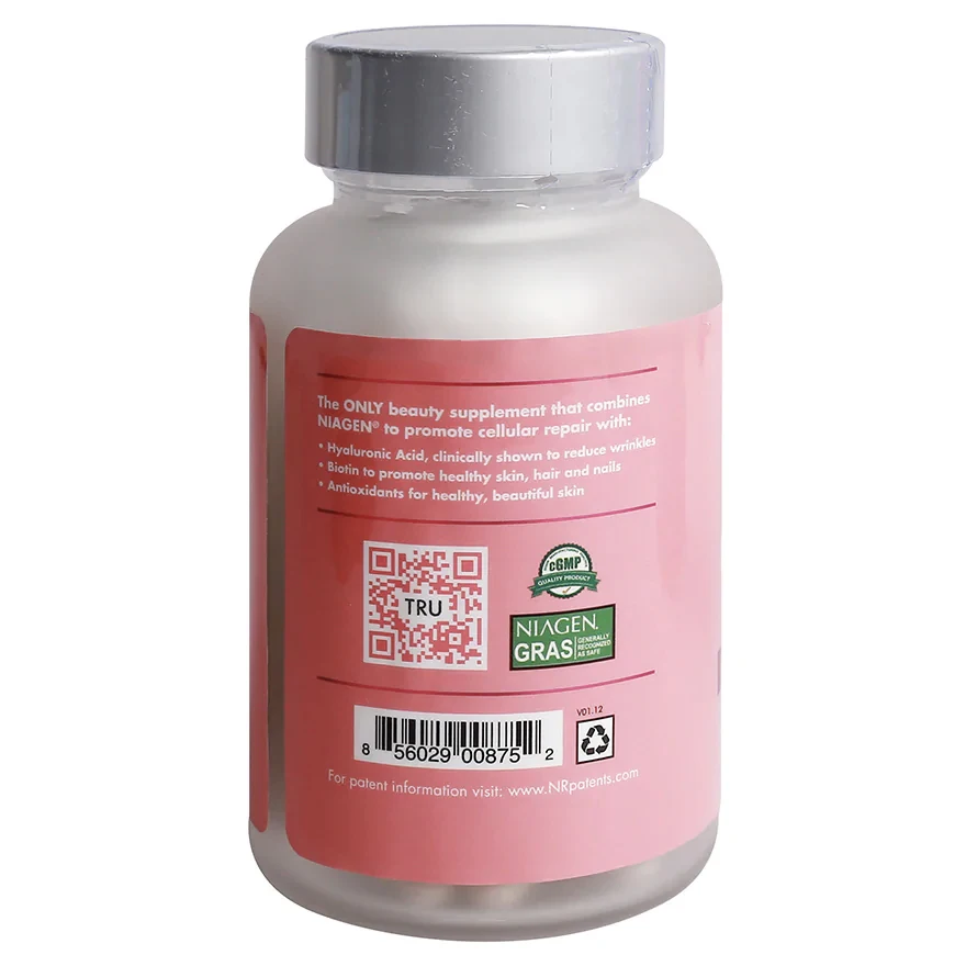 
Tru Niagen NAD+ Pink Beauty 200mg 60 Capsules Supplement More Efficient Than NMN - Nicotinamide Riboside 