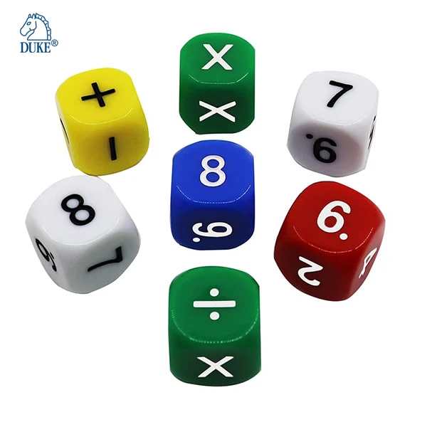 Math Symbol or variety Custom Picture 16mm Round Corner Education Game Dice