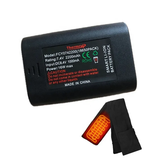 7.4v Heated Jacket Battery and Charger for Dewalt/Snap-on/Metabo/Revean/Craftsman/Moblie warming