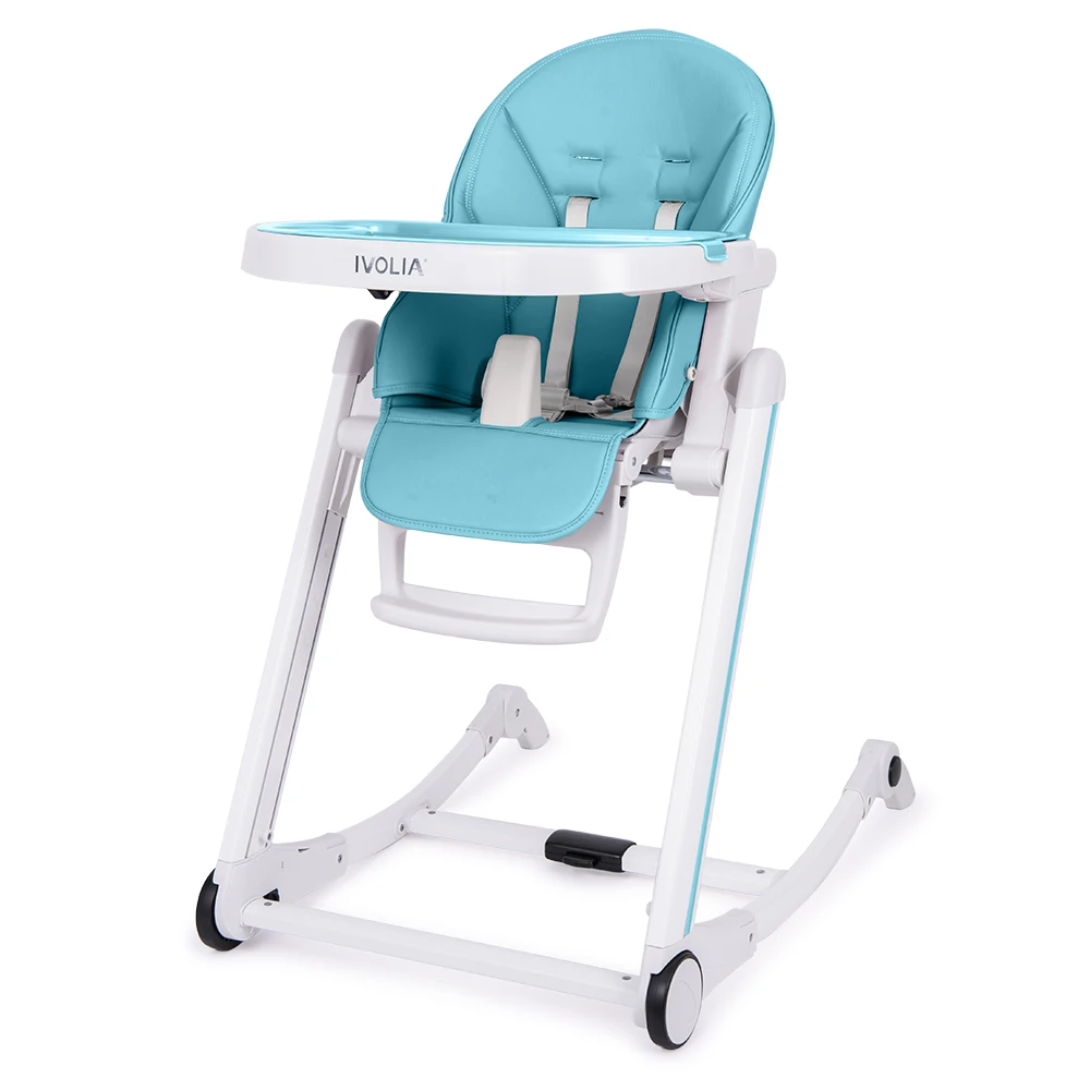 IVOLIA Comfortable Foldable  with Double Tray baby food chair 3 in 1/ Baby Feeding High Chair