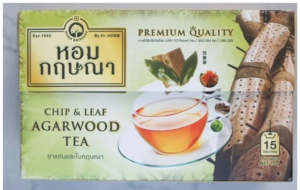 HOM KRISSANA Chip & Leaf Agarwood Instant Healty Tea High Quality From Thailand