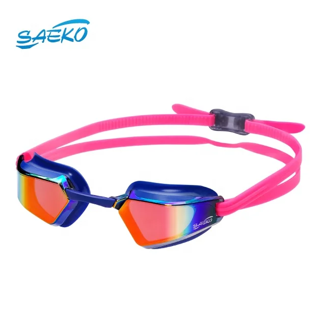 SAEKO anti fog fashion racing competition swimming goggles easy adjustable silicone