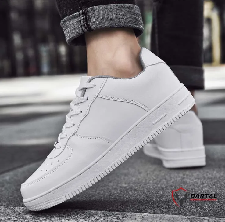 
Men Casual Shoes Leather Flat Shoes Lace-Up Top Sneakers Breathable Sustainable Male Shoes 