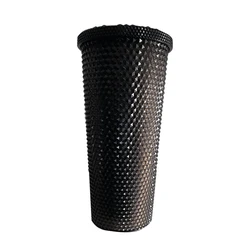 Best Sell Promotional Gift Studded Acrylic Tumbler Cup PS Plastic Matte Cups Black Colorful Studded Tumblers With Straw And Lid