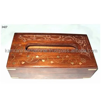 Wood carved playing card box